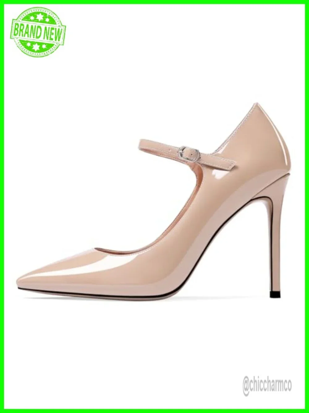 Pointed Toe Mary Jane Pumps High Heel Ankle Strap Shoes